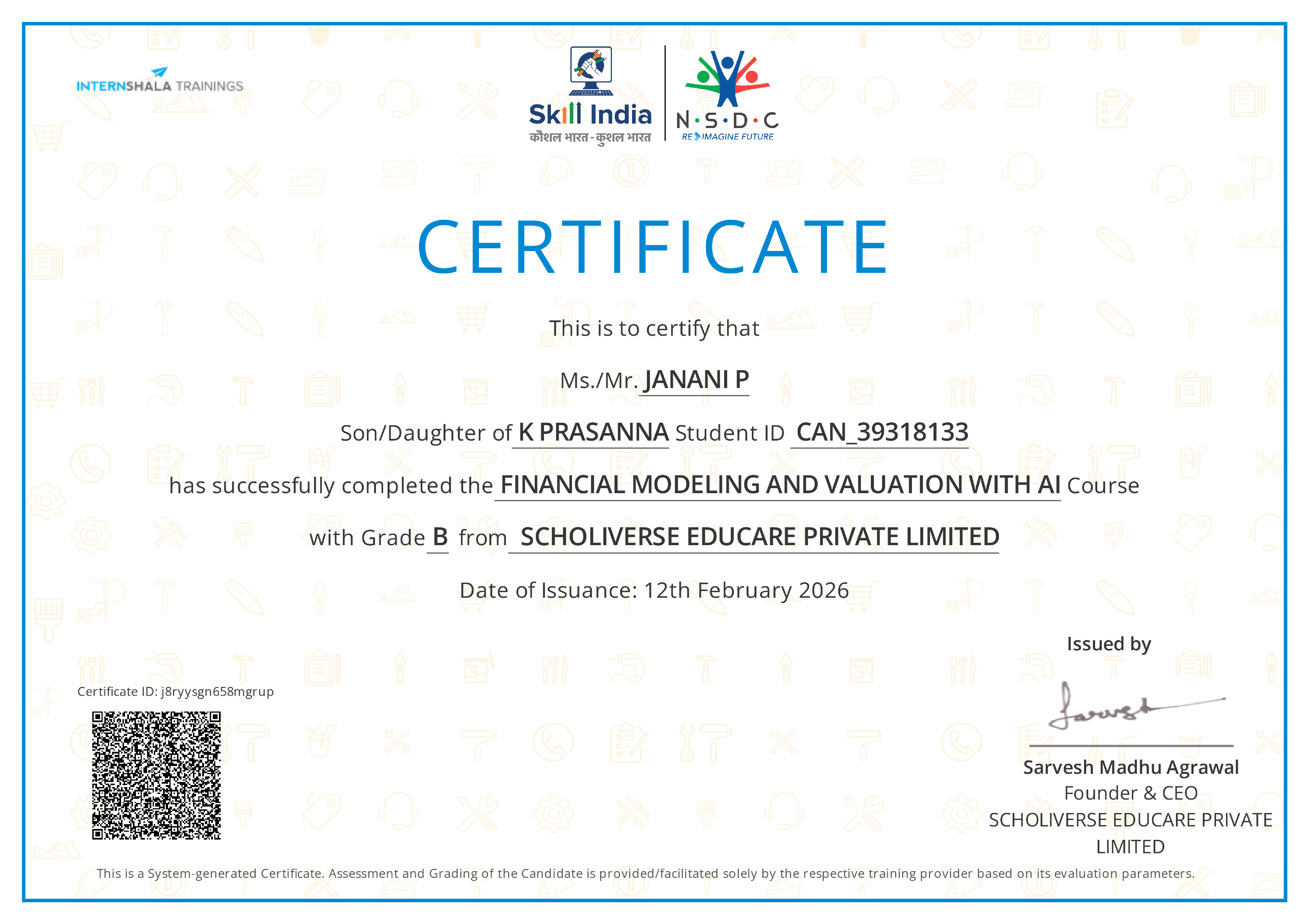 Certificate of completion