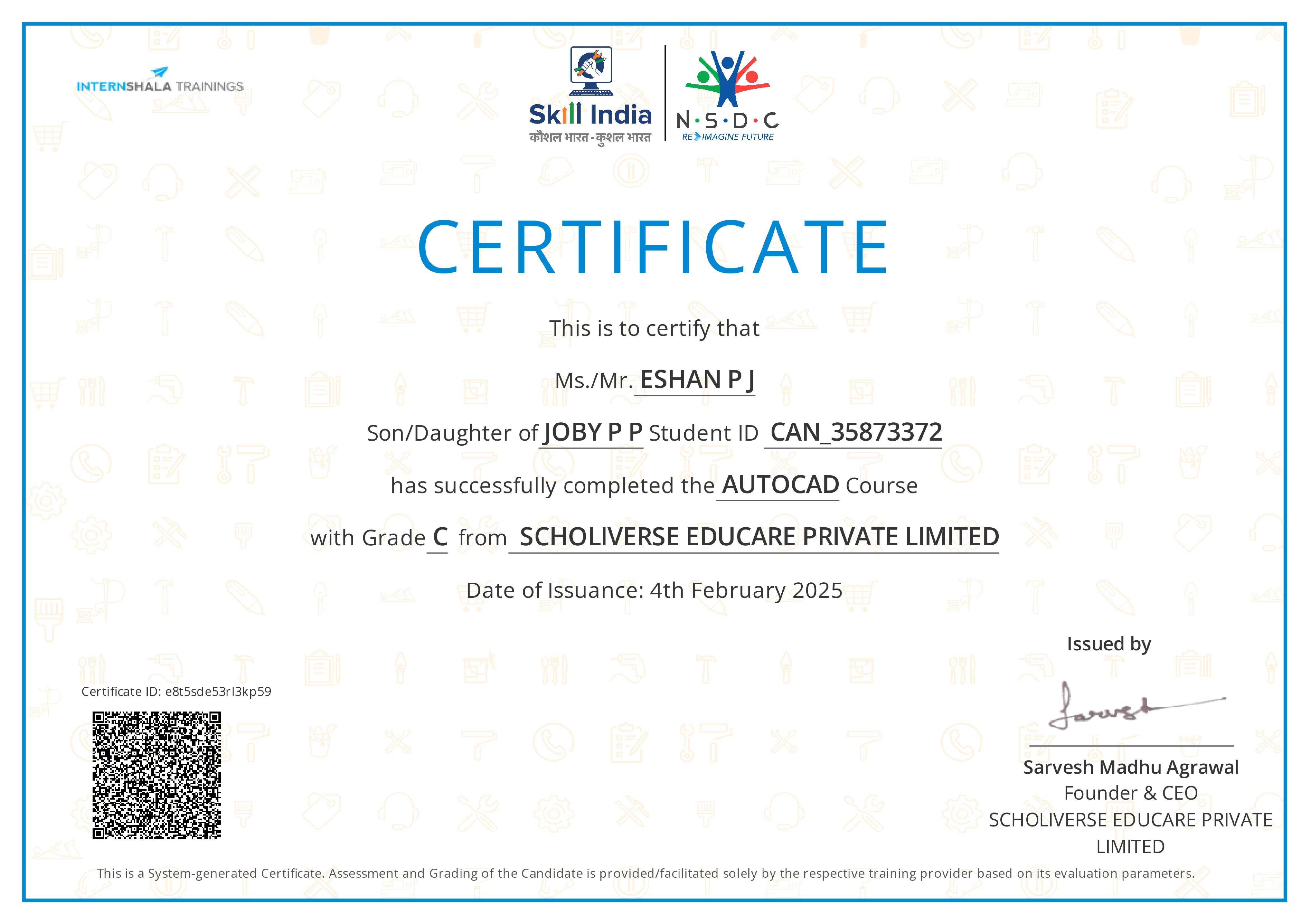 Certificate of completion