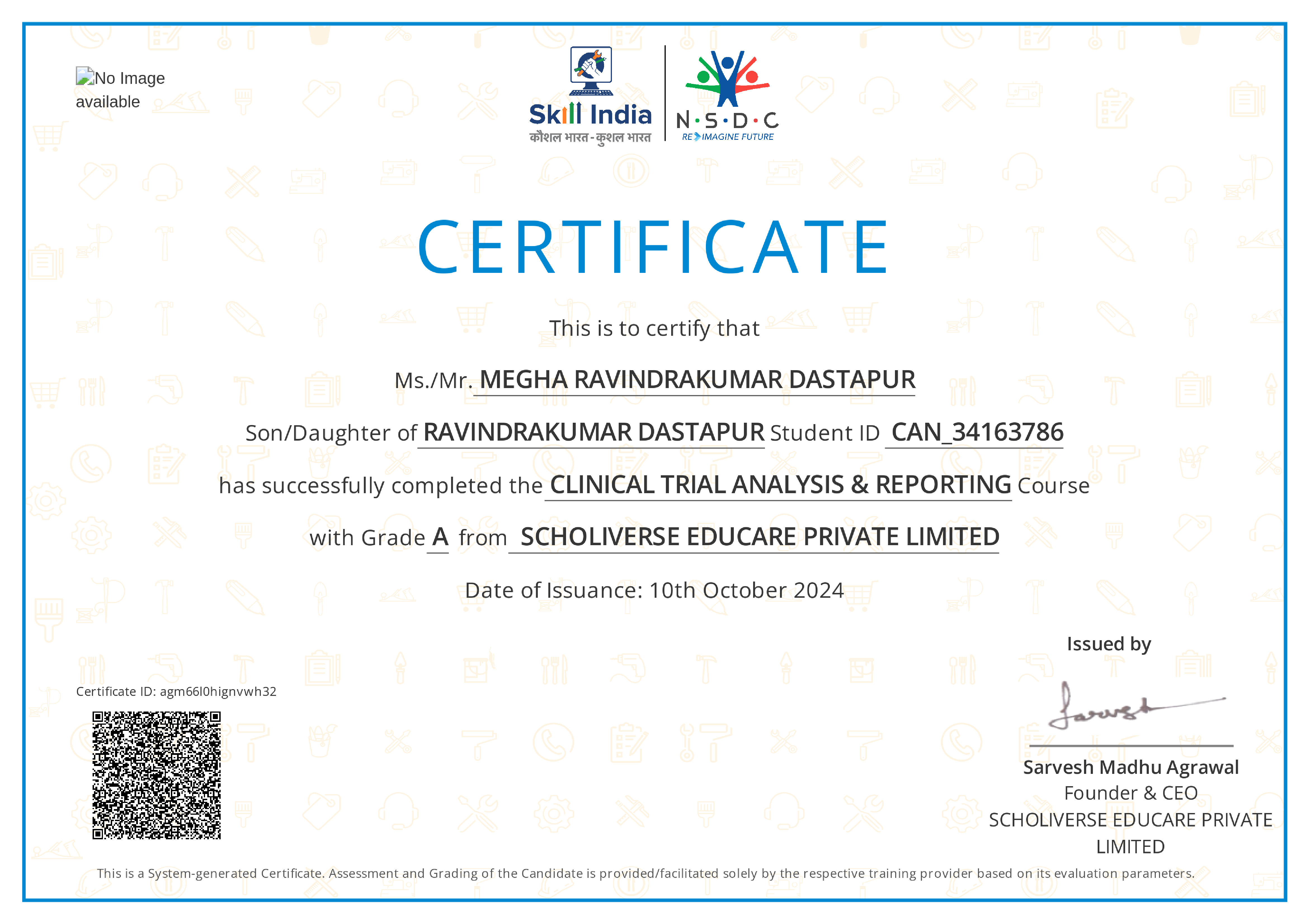 Certificate of completion