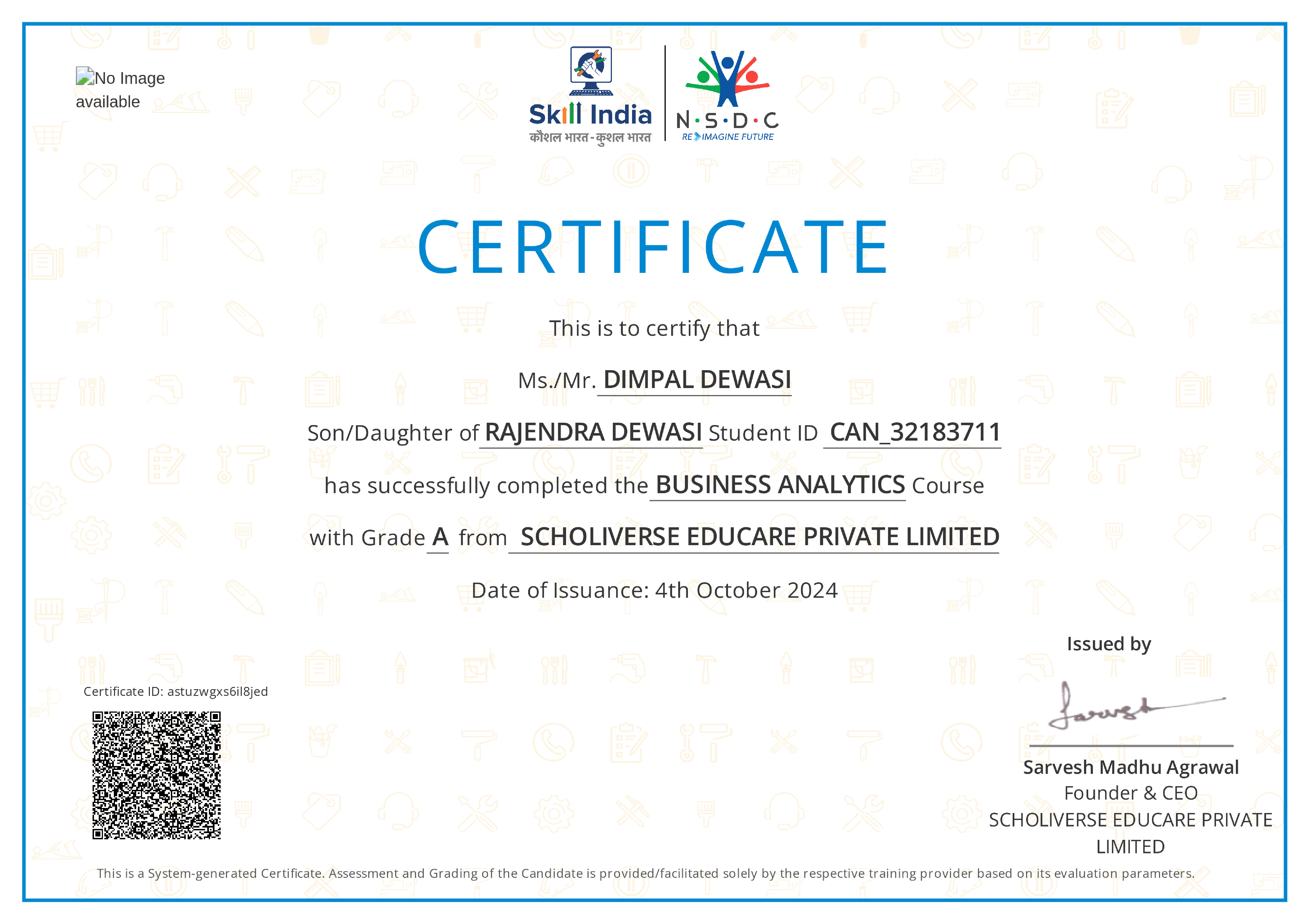 Certificate of completion