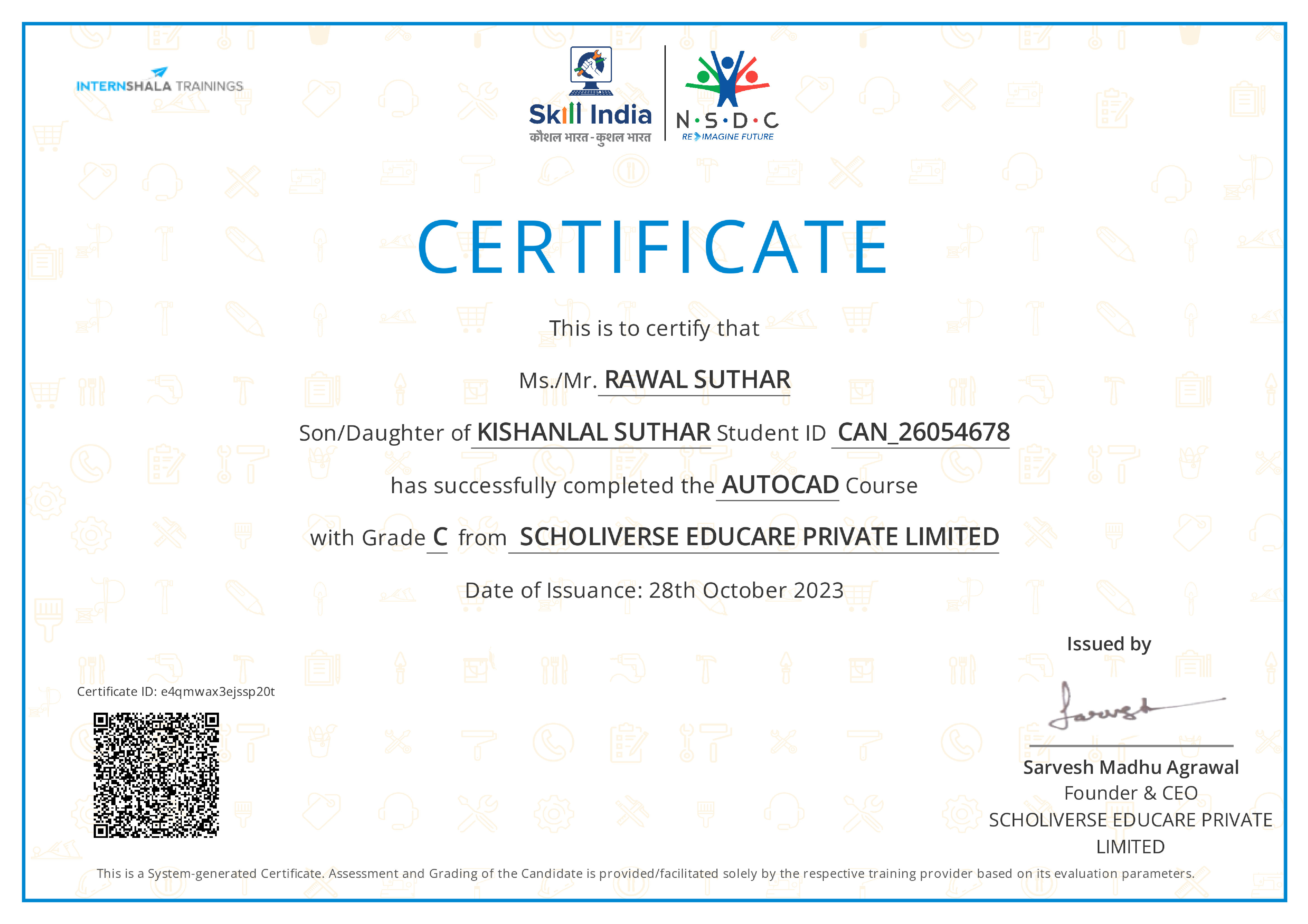 Certificate of completion