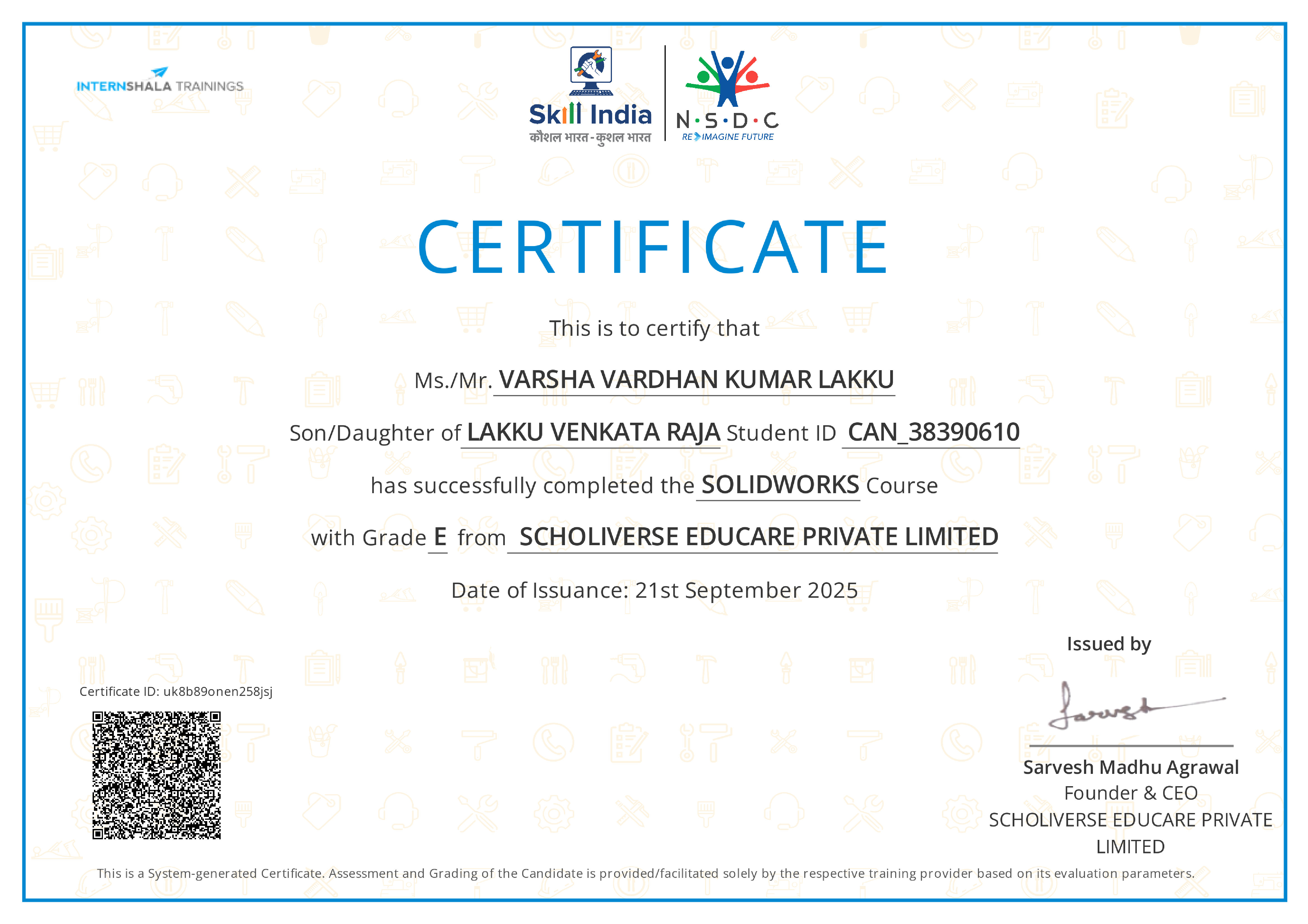 Certificate of completion