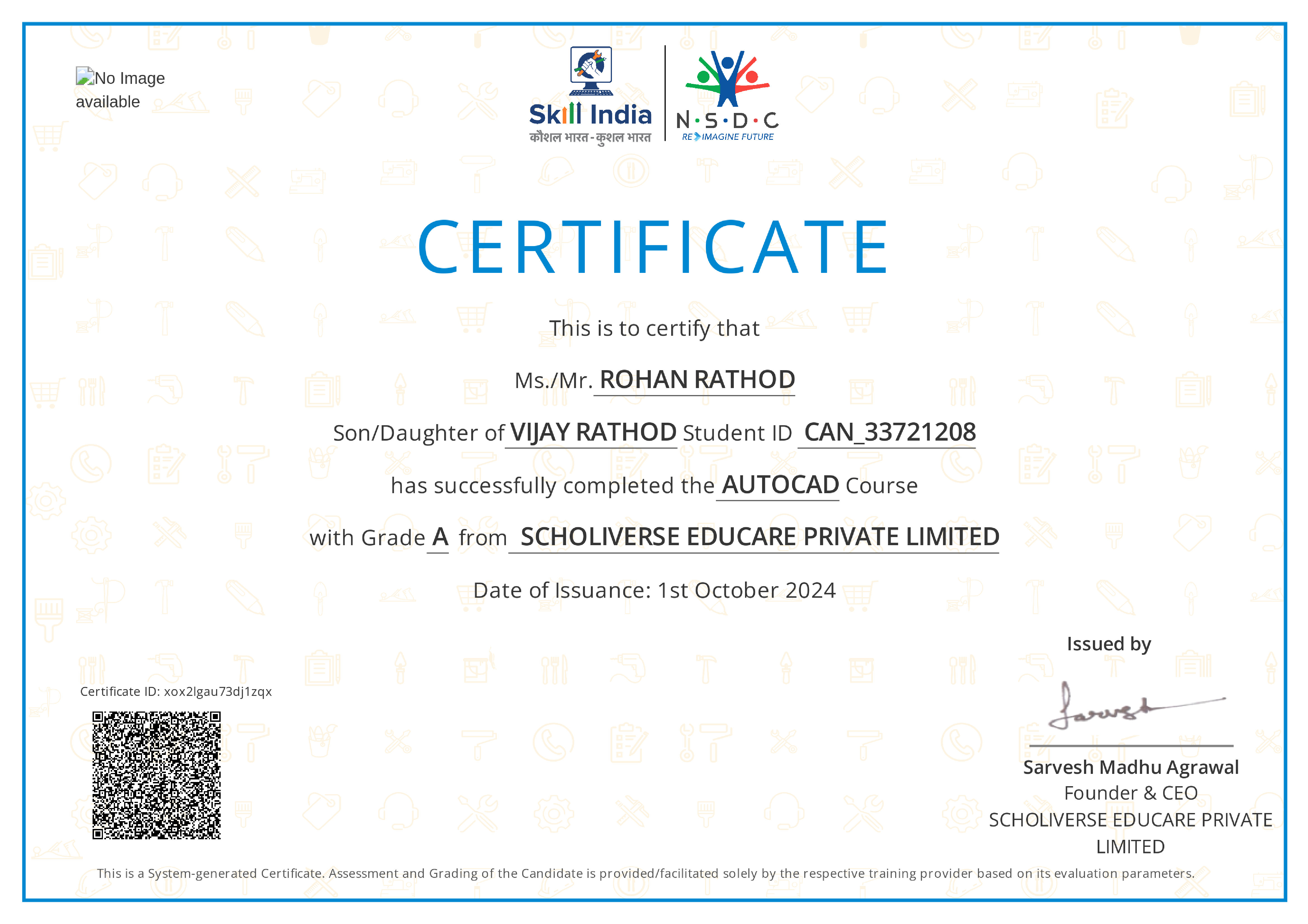 Certificate of completion